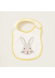 Juniors Rabbit Applique Bib with Snap Button Closure