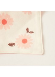 Juniors Floral Print Bib with Snap Button Detail