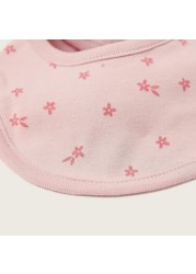 Juniors All-Over Floral Print Bib with Press Button Closure