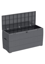 Cosmoplast Cedargrain Plastic Deck Storage Box (270 L, 116.5 x 45 x 56 cm)