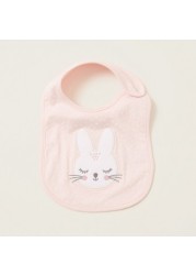 Juniors Bunny Embroidered Bib with Press Button Closure