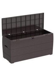 Cosmoplast Cedargrain Plastic Deck Storage Box (270 L, 116.5 x 45 x 56 cm)