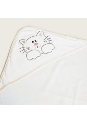 Juniors Embroidered Receiving Blanket with Hood - 81x81 cms