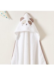 Juniors Panda Applique Towel with Hood - 76x76 cms