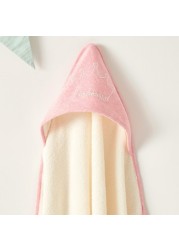 Giggles Embroidered Towel with Hood - 76x66 cms