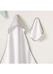 Giggles Hooded Towel and Washcloth Set - 76x76 cms