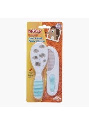 Nuby Elephant Print Comb and Brush Set