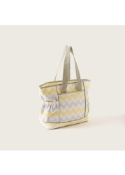 Juniors Chevron Print Diaper Bag with Zip Closure