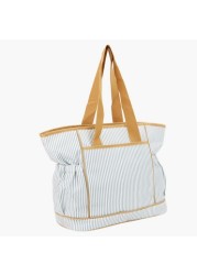 Juniors Striped Diaper Bag with Changing Mat