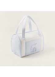 Cambrass Embroidered Diaper Bag with Zip Closure and Dual Handles