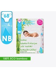 Pure Born Eco Organic Size 1, 68-Diapers Pack - 0-4.5 kgs, 0-4 Months