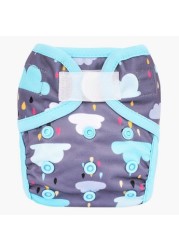 Little Story New Born Cloud Print Reusable Diaper with Insert