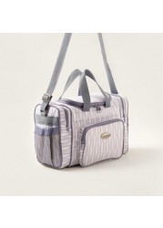 Juniors Graphic Print Diaper Bag with Long Strap and Zip Closure