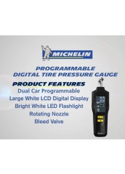 Michelin Programmable Digital Tire Pressure Gauge W/Bleed Valve