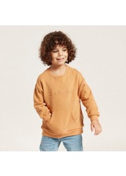 Love Earth Textured Organic Pullover with Long Sleeves and Pockets