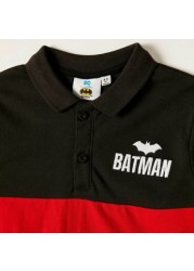 Batman Polo T-shirt with Short Sleeves and Button Closure