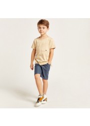 Checked Round Neck T-shirt and Shorts Set