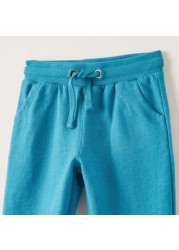 Juniors Solid Jog Pants with Drawstring Closure