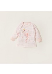 Juniors Flamingo Print T-shirt and Pyjama Set