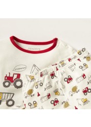 Juniors Printed Long Sleeve T-shirt and Pyjama Set