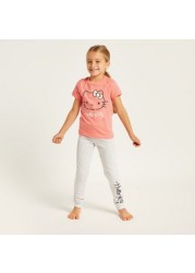 Sanrio Hello Kitty Print Round Neck T-shirt and Pyjama Set