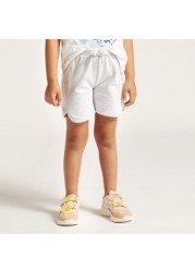 Juniors Solid Shorts with Drawstring Closure