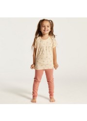 Juniors Printed Short Sleeve Top and Pyjama Set