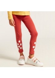 Juniors Floral Print Leggings with Elasticated Waistband