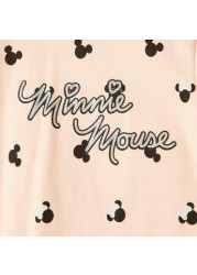 Disney All Over Minnie Mouse Print T-shirt with Short Sleeves