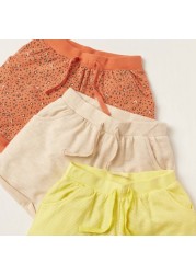 Juniors Assorted Knit Shorts with Pockets and Drawstring Closure - Set of 3