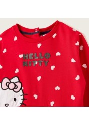 Sanrio Hello Kitty Print Knit Dress with Long Sleeves