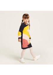 Juniors Panelled Dress with Long Sleeves