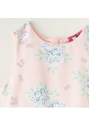 Sanrio Hello Kitty Print Asymmetric Dress with Zip Closure