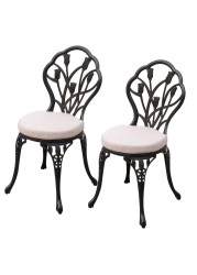 Milano Cast Aluminum Bistro Chair Set Generic (52 x 45 x 22 cm, 2 Pc.)