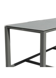 Aluminum Bar Table W/Glass Top Rainbow (210 x 90 x 110 cm, Taupe)