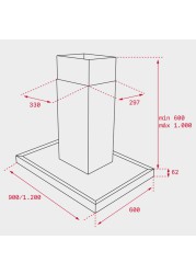 Teka Island Chimney Hood, DH2 985 (60-106.2 x 90 x 60 cm)