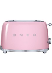 SMEG TSF01PKUK 2-Slice Retro Toaster (950W, Pink/Silver)