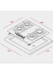 Teka Built-In 4-Burner Gas Hob, EFX 60.1 4G AI AL DR (4.5 x 60 x 51 cm)