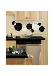 RoomMates Black & White Chalkboard & Dry Erase Dots Wall Decals