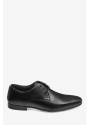 Leather Plain Derby Shoes Regular Fit