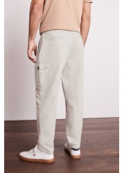 Linen Blend Cargo Trousers