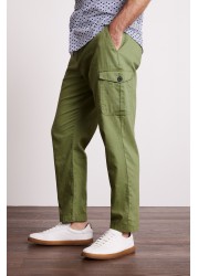 Linen Blend Cargo Trousers