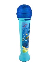 KIDdesigns Baby Shark Sing Along Karaoke Microphone for Kids, Built in Music LED Flashing Lights Pretend Mic, Toys for Kids Portable Karaoke Machine, Connects MP3 Player Audio Device w/ Play Button