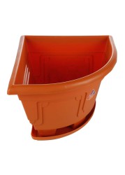 Plastic Petunia Corner Plant Pot W/Tray (30.7 x 30.7 x 22.6 cm)