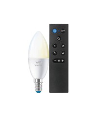 Wiz Wi-Fi C37 E14 LED Candle Bulb (White) + Wiz Wizmote Remote Control Gen II