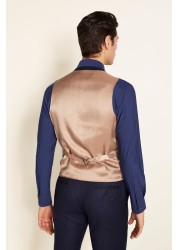 Moss x Barberis Tailored Fit Blue Suit: Waistcoat