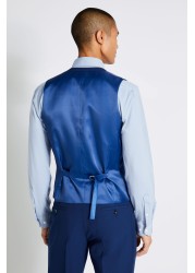 Moss Bros Bright Blue Slim Fit Waistcoat