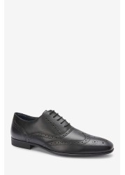 Leather Oxford Brogue Shoes Regular Fit