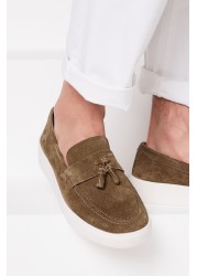 Suede Slip On Tassel Loafers