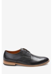 Contrast Sole Leather Derby Shoes Regular Fit